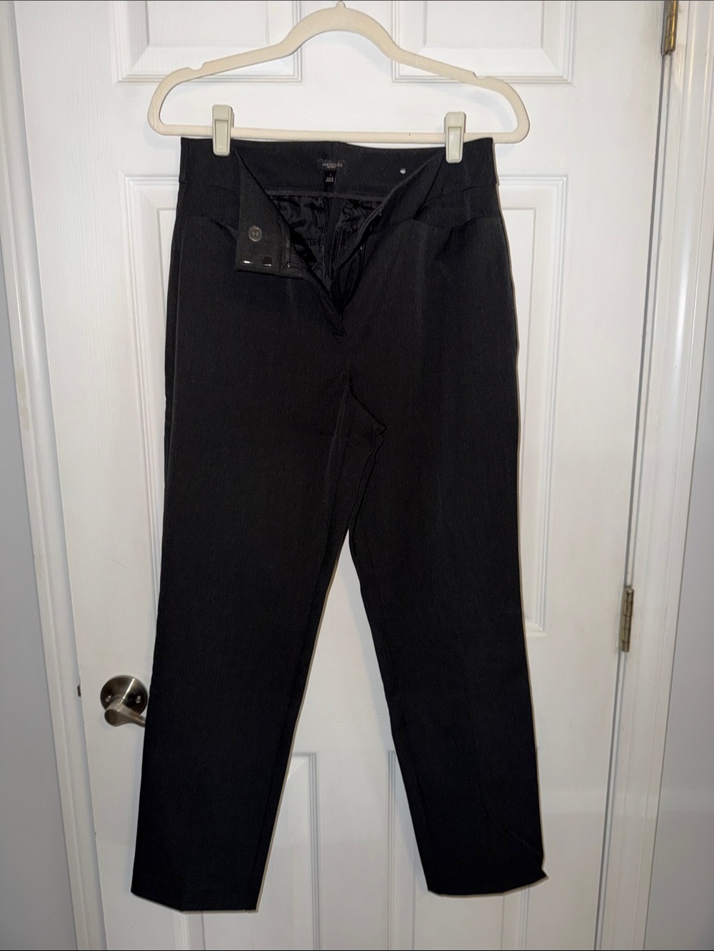 Ann Taylor Factory Charcoal Dark Gray Straight-Leg Work Trousers
